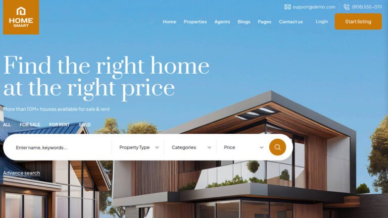 HomeSmart – Real Estate & Property WordPress Theme