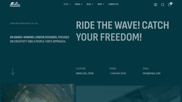 Summer – Surfing Yachting & Water Sports WordPress Theme