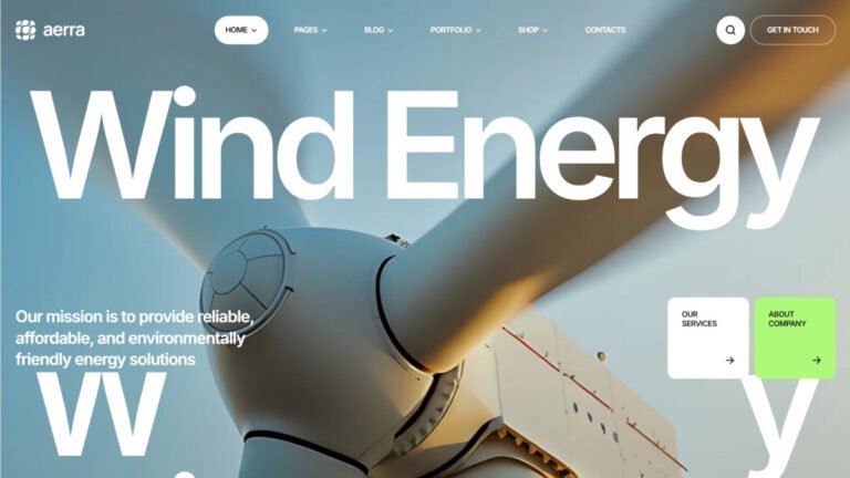 Aerra – Renewable & Green Energy WordPress Theme