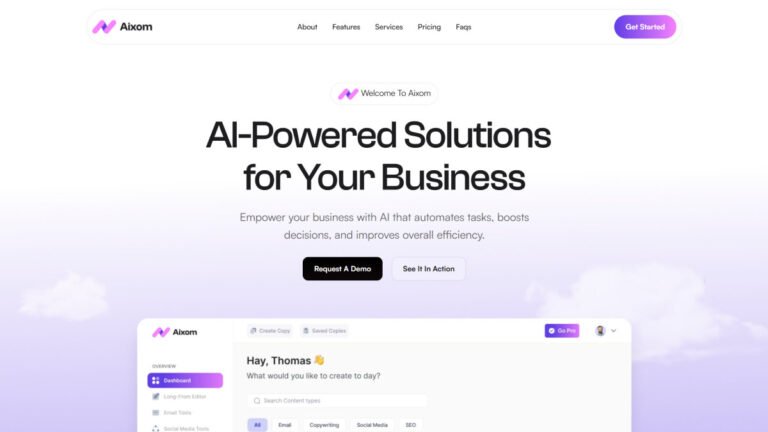 Aixom – AI SaaS, Software, and Digital Tech Startup WordPress Theme