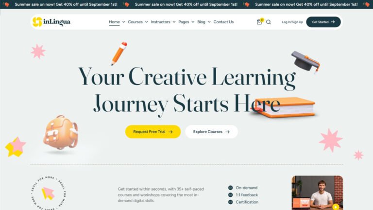 inLingua – Education & Online Course WordPress Theme