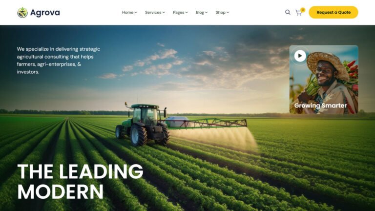 Agrova – Agriculture Business Consulting WordPress Theme