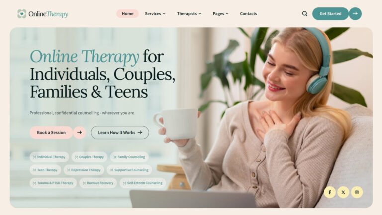 Online Therapy – Virtual Counseling & Psychology WordPress Theme